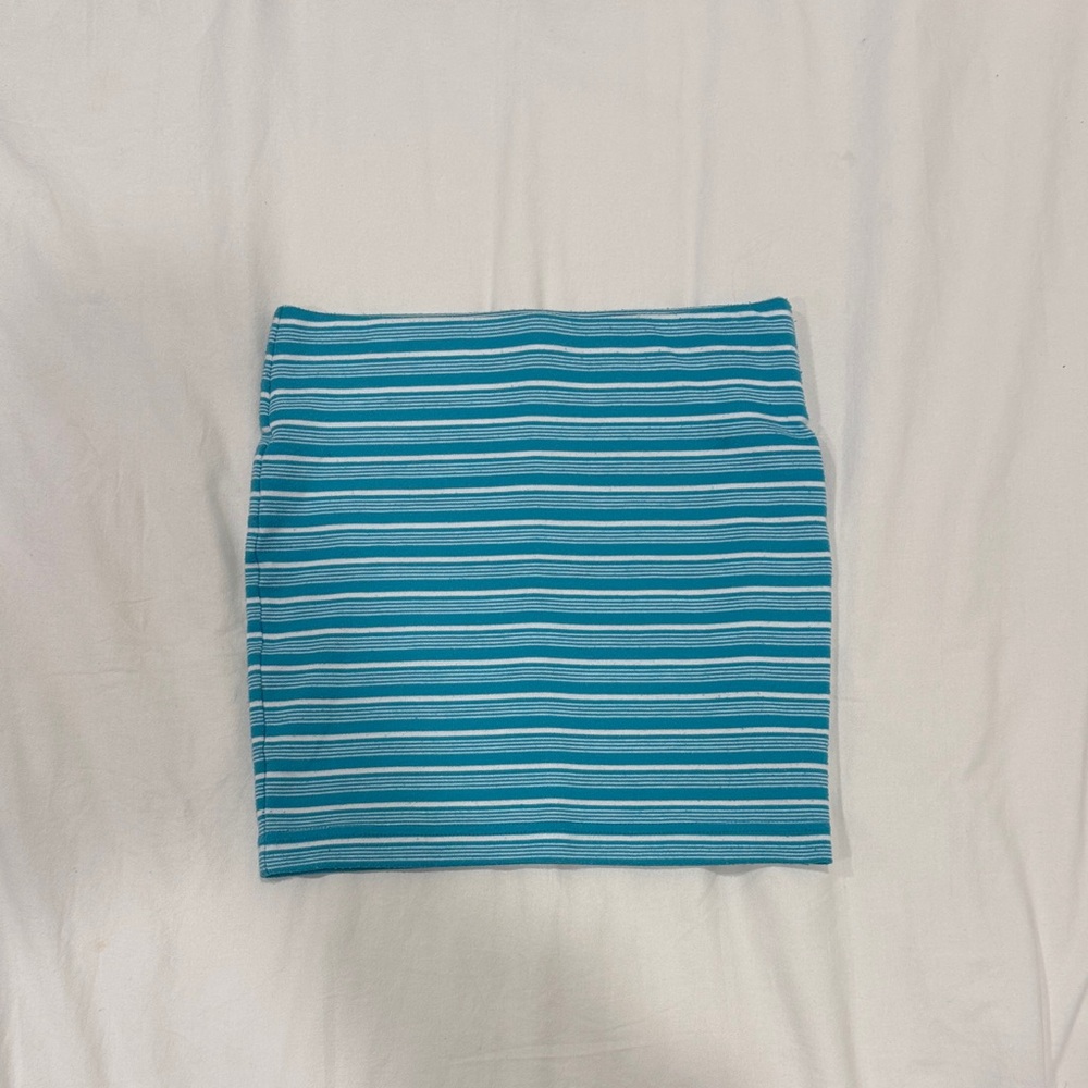 Guess Teal Striped Mini Skirt